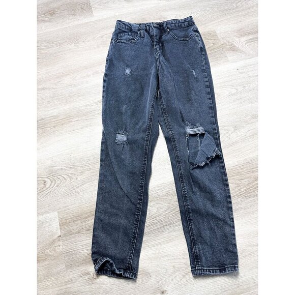 Wild Fable High Rise Distressed Skinny Mom Jeans Womens 0 Black - Picture 1 of 12